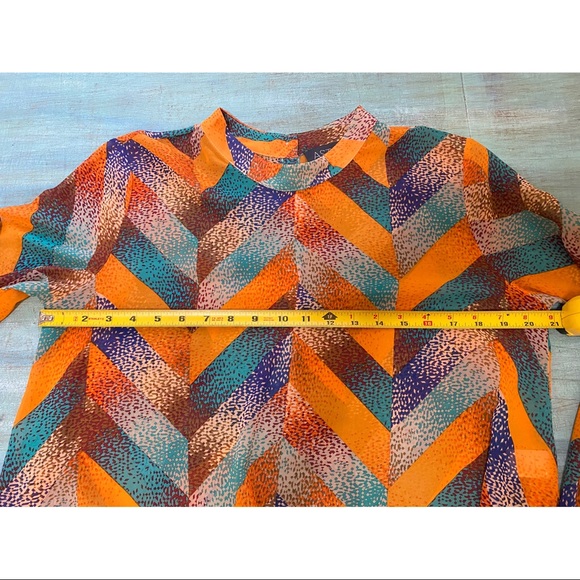 ASTR the Label Colorful Split Back Sheer Top (M) - Picture 12 of 12